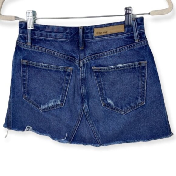 Revolve GRLFRND Denim Eva A-Frame Gusset Mini Skirt Walk The Way Size 24‎ or 0 - Picture 4 of 11